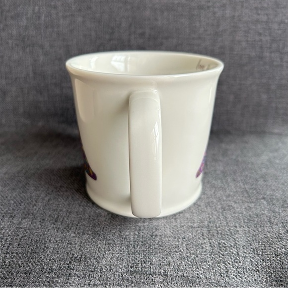 Floral “A” Initial “Love the Moment” Mug, White, Purple, Colorful, 12 oz - Picture 5 of 15